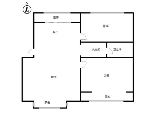 东兴小区（西院）2室2厅1卫户型图