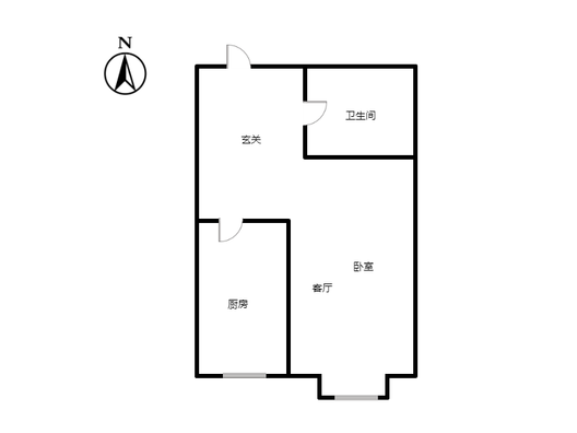 汇元和顺1室1厅1卫户型图