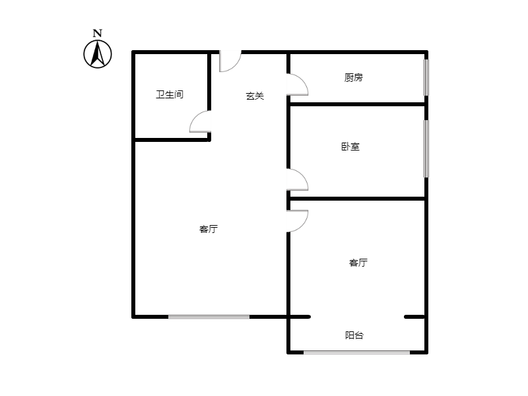 军怡公馆（北京公馆）2室1厅1卫户型图