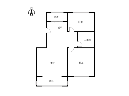军怡家园2室2厅1卫户型图
