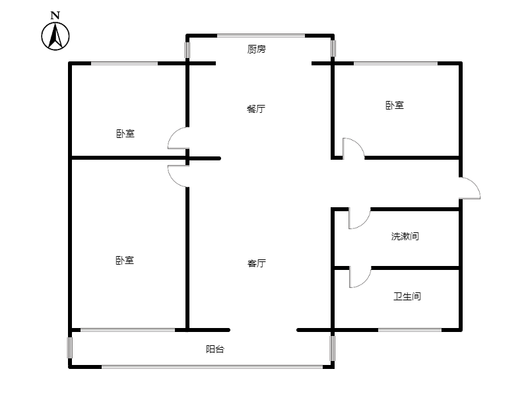东兴小区（西院）3室2厅1卫户型图