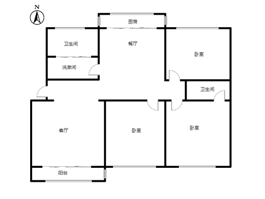东兴小区（西院）3室2厅2卫户型图