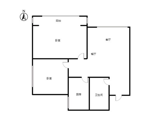 军怡公馆（北京公馆）2室2厅1卫户型图