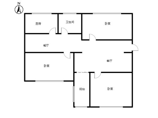 东兴小区（西院）3室2厅1卫户型图