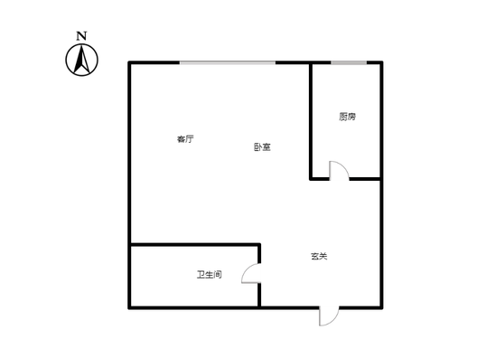 汇元和顺1室1厅1卫户型图