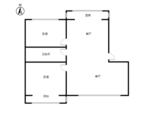 东兴小区（西院）2室2厅1卫户型图