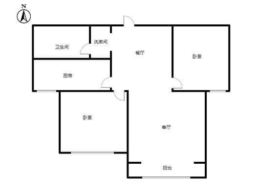 幸福城小区2室2厅1卫户型图