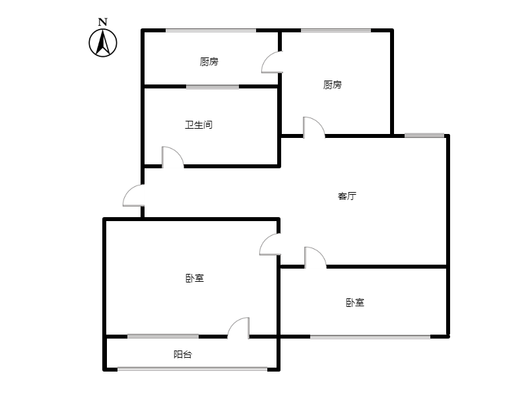 永济秀园2室1厅1卫户型图