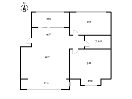 幸福小区2室2厅1卫户型图