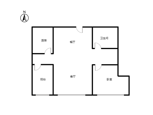 紫竹园1室1厅1卫户型图