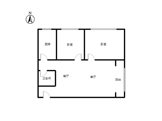 紫竹园2室2厅1卫户型图