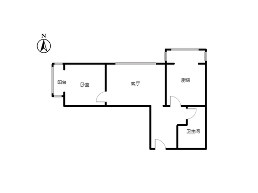 紫竹园1室1厅1卫户型图