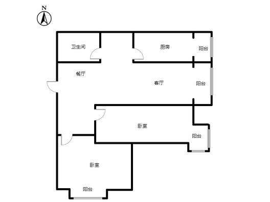 紫竹园2室2厅1卫户型图