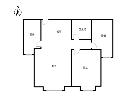 紫竹园2室2厅1卫户型图