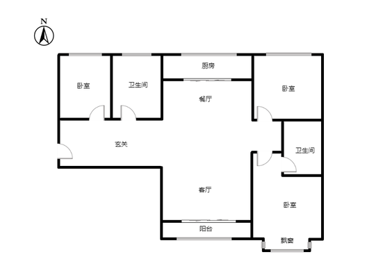 翡翠滨江3室2厅2卫户型图