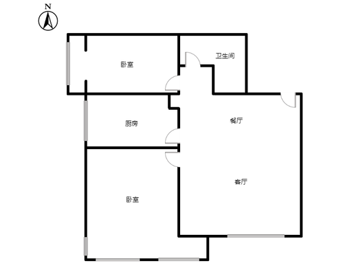 紫竹园2室2厅1卫户型图