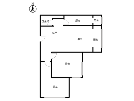 紫竹园2室2厅1卫户型图
