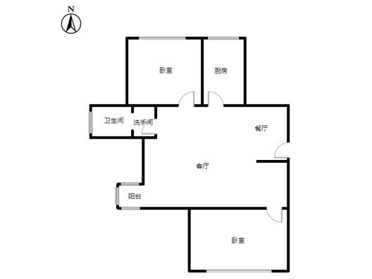 紫竹园2室2厅1卫户型图