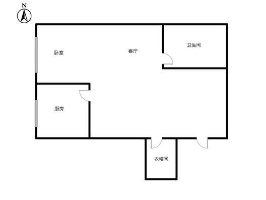 北新家园（锦绣范阳）1室1厅1卫户型图