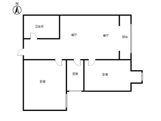 北新家园（锦绣范阳）2室2厅1卫户型图