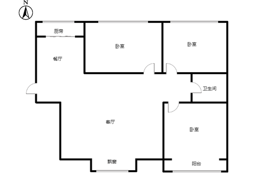 幸福城小区3室2厅1卫户型图