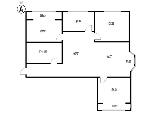 幸福城小区3室2厅2卫户型图