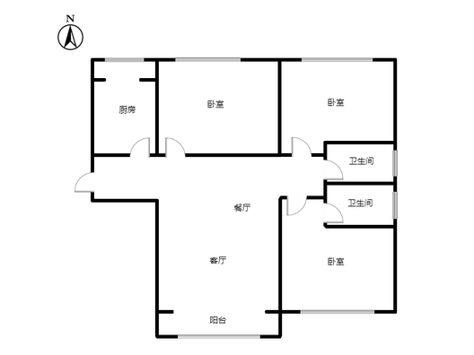 紫竹园3室2厅2卫户型图
