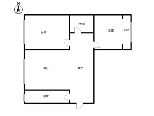 北新家园（锦绣范阳）2室2厅1卫户型图
