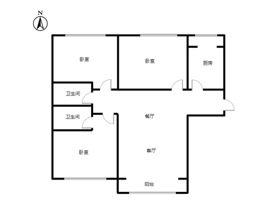 紫竹园3室2厅2卫户型图