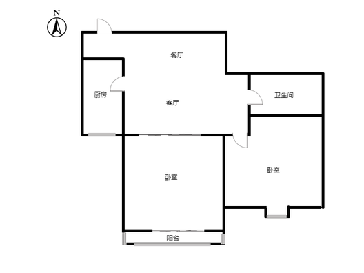 东方丽景(金领郡)2室2厅1卫户型图