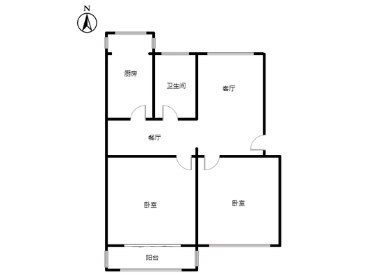 烟草小区2室2厅1卫户型图