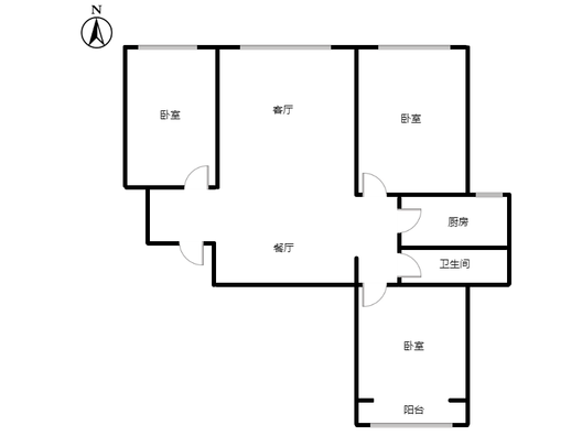 香港豪庭3室2厅1卫户型图
