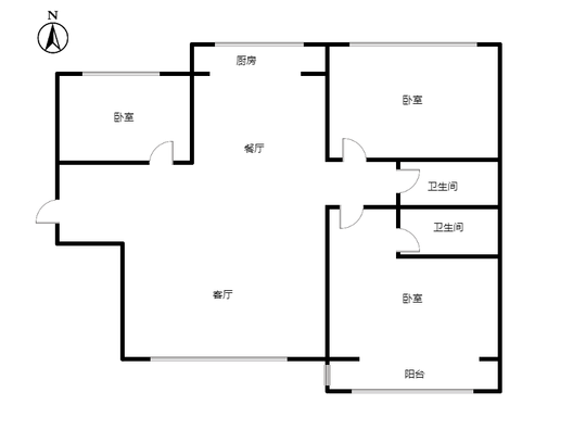 北新家园（锦绣范阳）3室2厅2卫户型图
