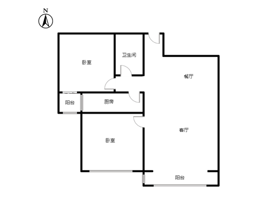 香港豪庭2室2厅1卫户型图