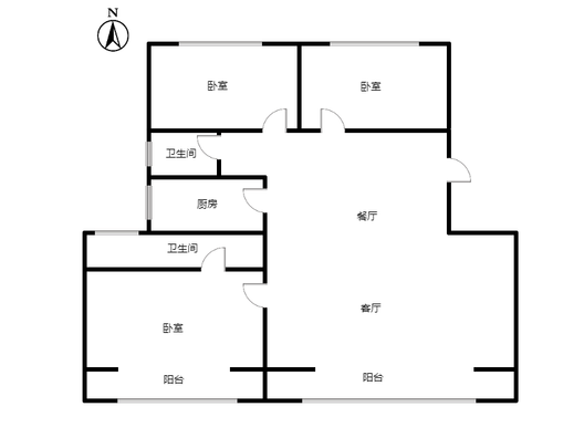 学府澜湾二期3室2厅2卫户型图
