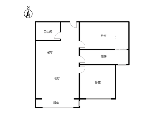 香港豪庭2室2厅1卫户型图