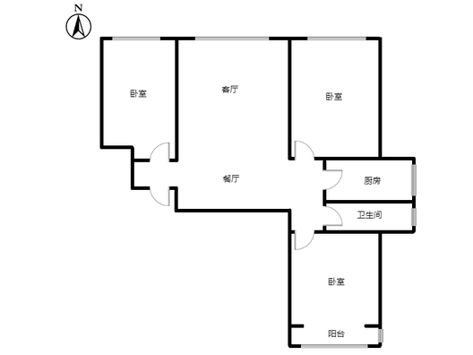 香港豪庭3室2厅1卫户型图