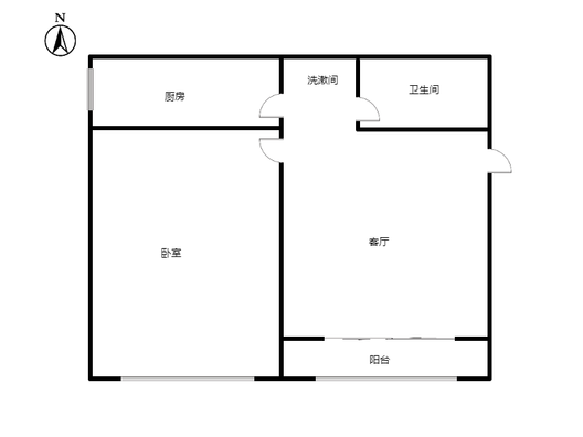 学府澜湾一期1室1厅1卫户型图
