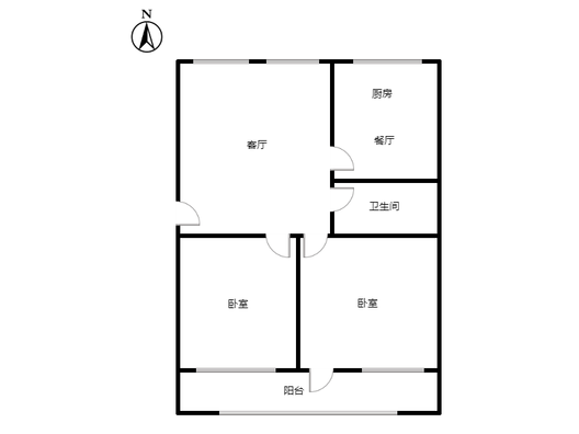 物资局小区2室2厅1卫户型图