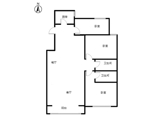 汇元四季橙3室2厅2卫户型图