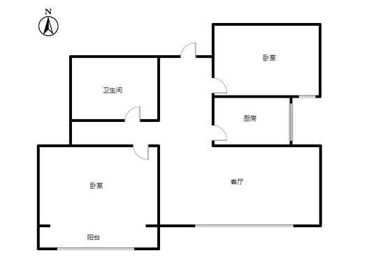 强舜铭城2室1厅1卫户型图