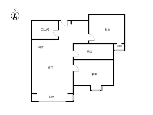 香邑溪谷一期2室2厅1卫户型图