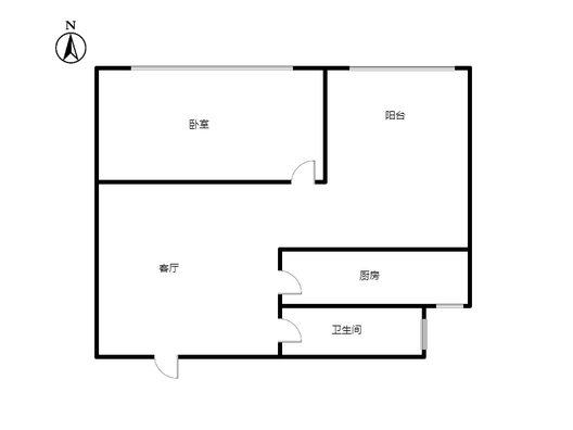 新加坡花园1室1厅1卫户型图
