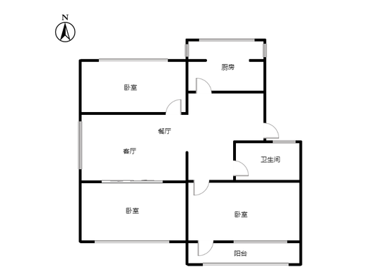 市值小区（文昌祠社区）3室2厅2卫户型图