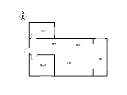 华泰金源1室2厅1卫户型图