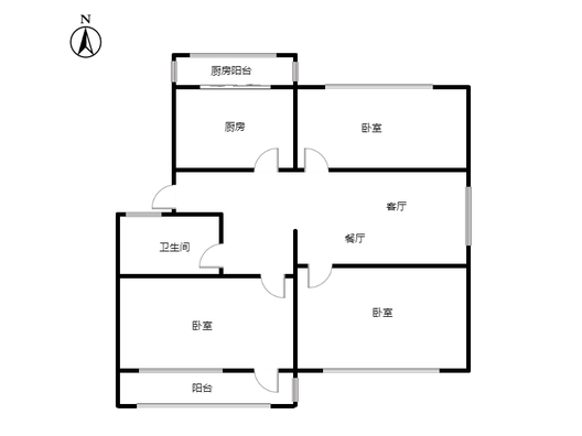 市值小区（文昌祠社区）3室2厅1卫户型图