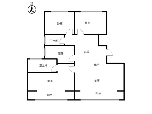 中铁建樾府国际3室2厅2卫户型图