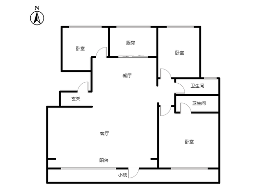 紫樾华庭二期3室2厅2卫户型图