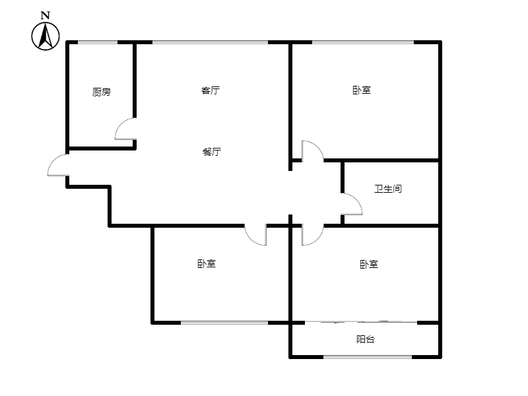 强舜铭城3室2厅1卫户型图