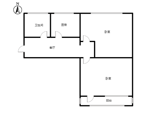 仁和小区2室1厅1卫户型图